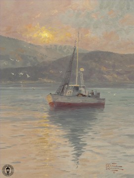 トーマス・キンケード Painting - ガリラヤ湖の日の出 トーマス・キンケード